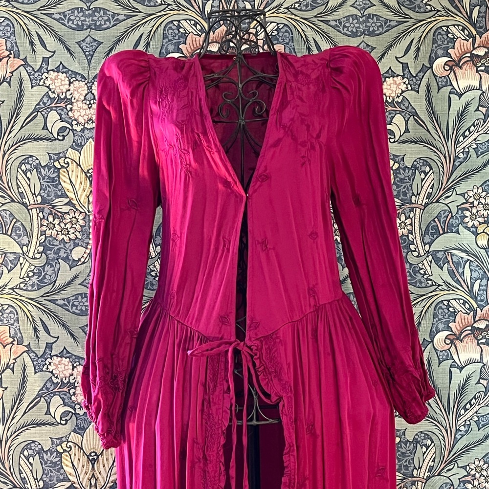 Free People Magenta Pink Embroidered Kimono